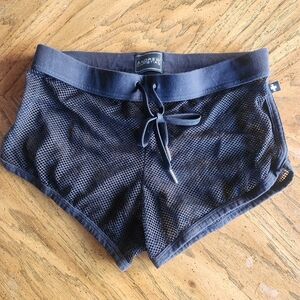 Andrew Christian Black Mesh Shorts with Drawstring